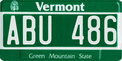 VT license plate ABU486