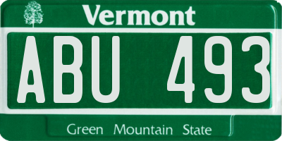 VT license plate ABU493