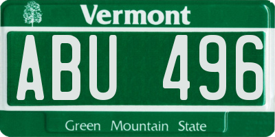 VT license plate ABU496