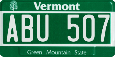 VT license plate ABU507