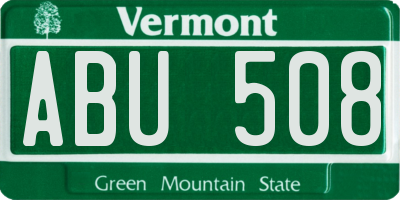 VT license plate ABU508