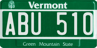 VT license plate ABU510