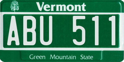 VT license plate ABU511