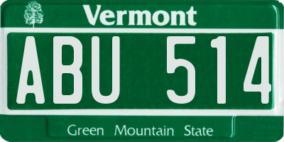 VT license plate ABU514