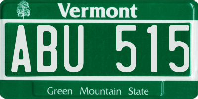 VT license plate ABU515