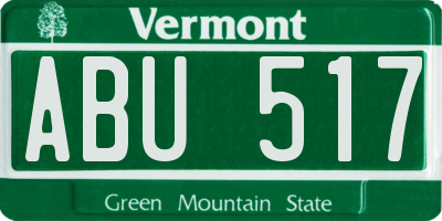 VT license plate ABU517