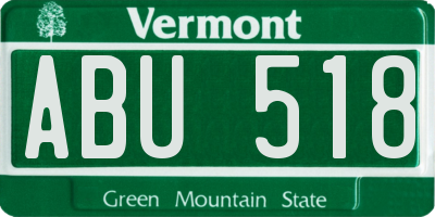 VT license plate ABU518