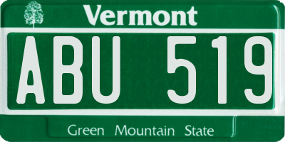 VT license plate ABU519