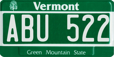 VT license plate ABU522
