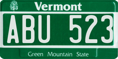 VT license plate ABU523