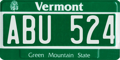 VT license plate ABU524