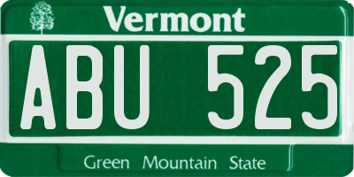 VT license plate ABU525