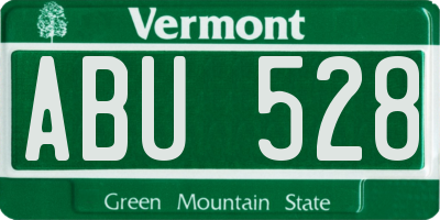 VT license plate ABU528