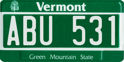 VT license plate ABU531