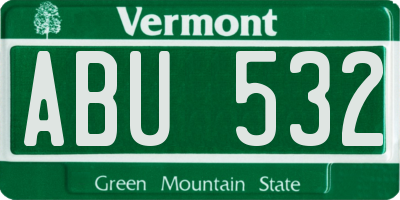 VT license plate ABU532