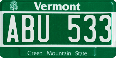 VT license plate ABU533