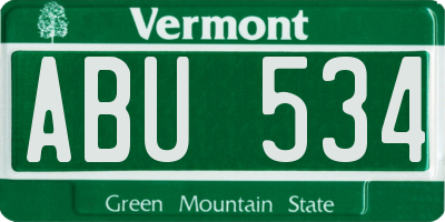 VT license plate ABU534