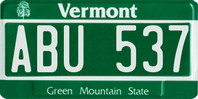 VT license plate ABU537