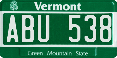 VT license plate ABU538