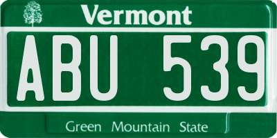 VT license plate ABU539