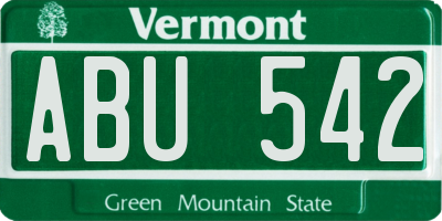 VT license plate ABU542