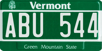 VT license plate ABU544