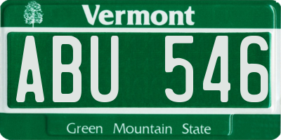 VT license plate ABU546