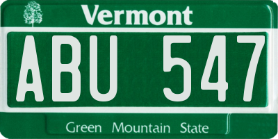 VT license plate ABU547