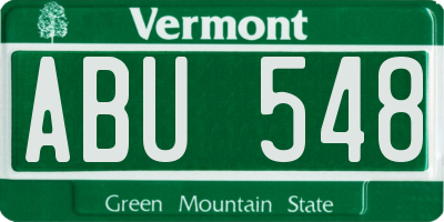 VT license plate ABU548