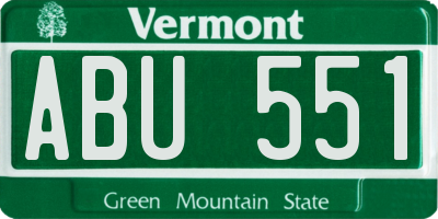 VT license plate ABU551