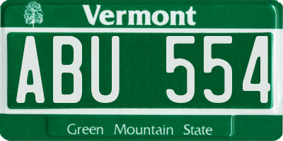 VT license plate ABU554