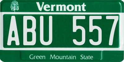 VT license plate ABU557