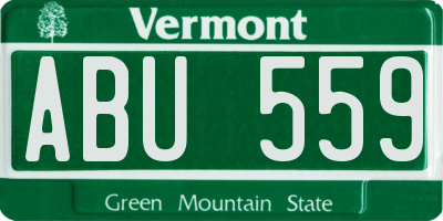 VT license plate ABU559