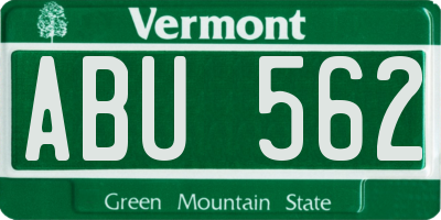VT license plate ABU562