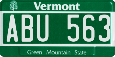 VT license plate ABU563