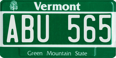 VT license plate ABU565