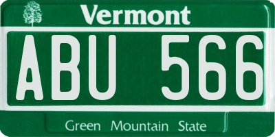 VT license plate ABU566