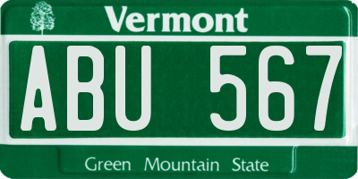 VT license plate ABU567
