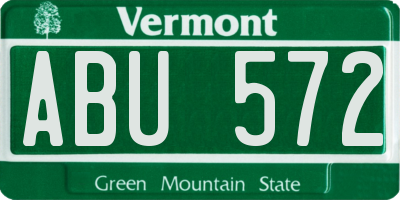 VT license plate ABU572