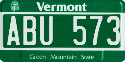 VT license plate ABU573
