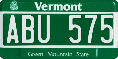 VT license plate ABU575