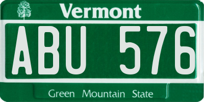 VT license plate ABU576