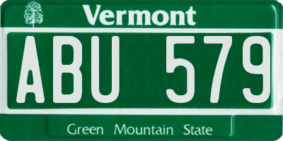 VT license plate ABU579