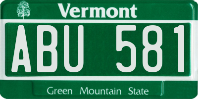 VT license plate ABU581