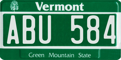 VT license plate ABU584