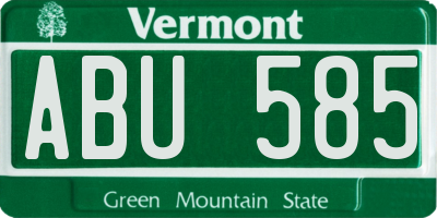 VT license plate ABU585