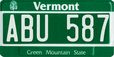 VT license plate ABU587
