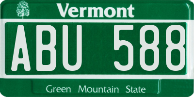 VT license plate ABU588