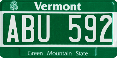 VT license plate ABU592