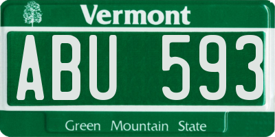 VT license plate ABU593